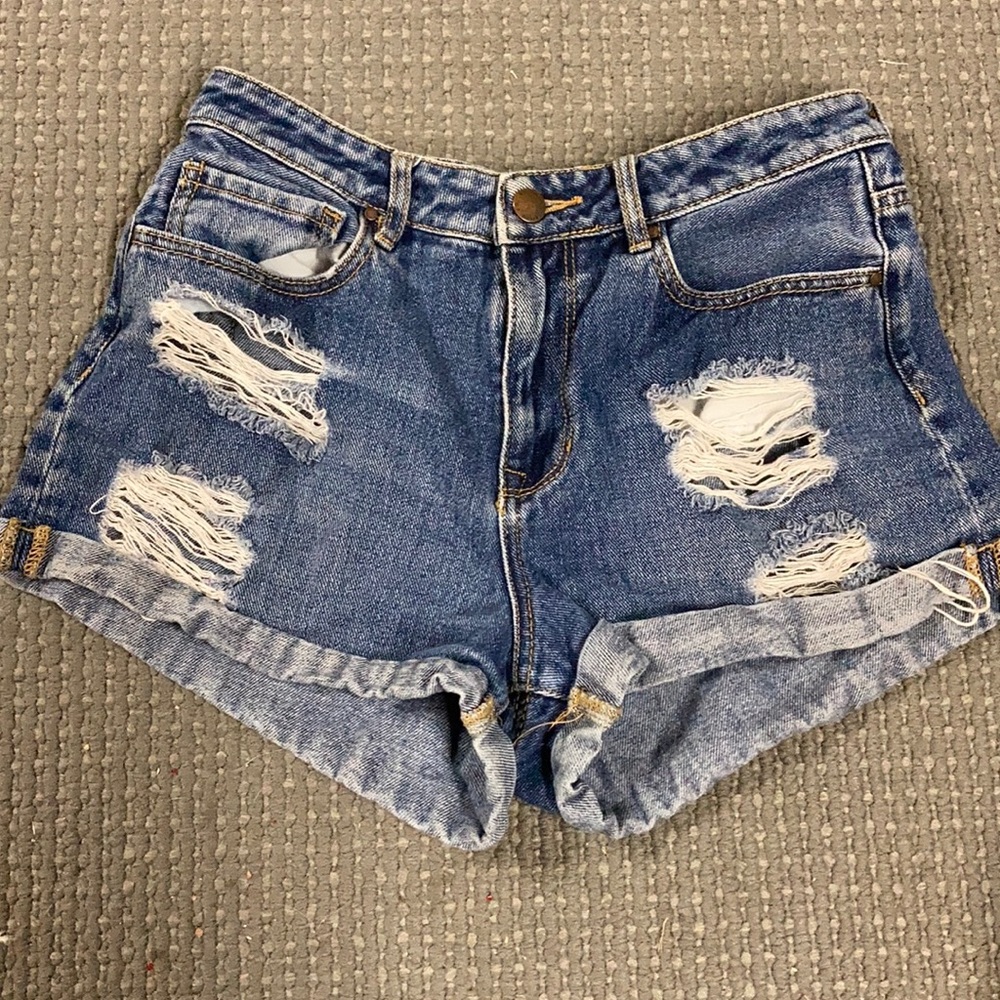 high waisted jean shorts